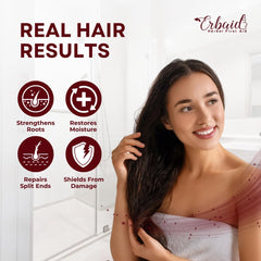 Erbaid Batana bar beside botanical ingredients conveying nourishing benefits