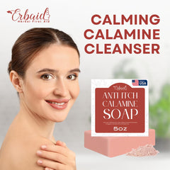 Erbaid soap placed on shower ledge for easy soothing use