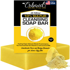Erbaid front packaging showing soap benefits and 10% sulfur