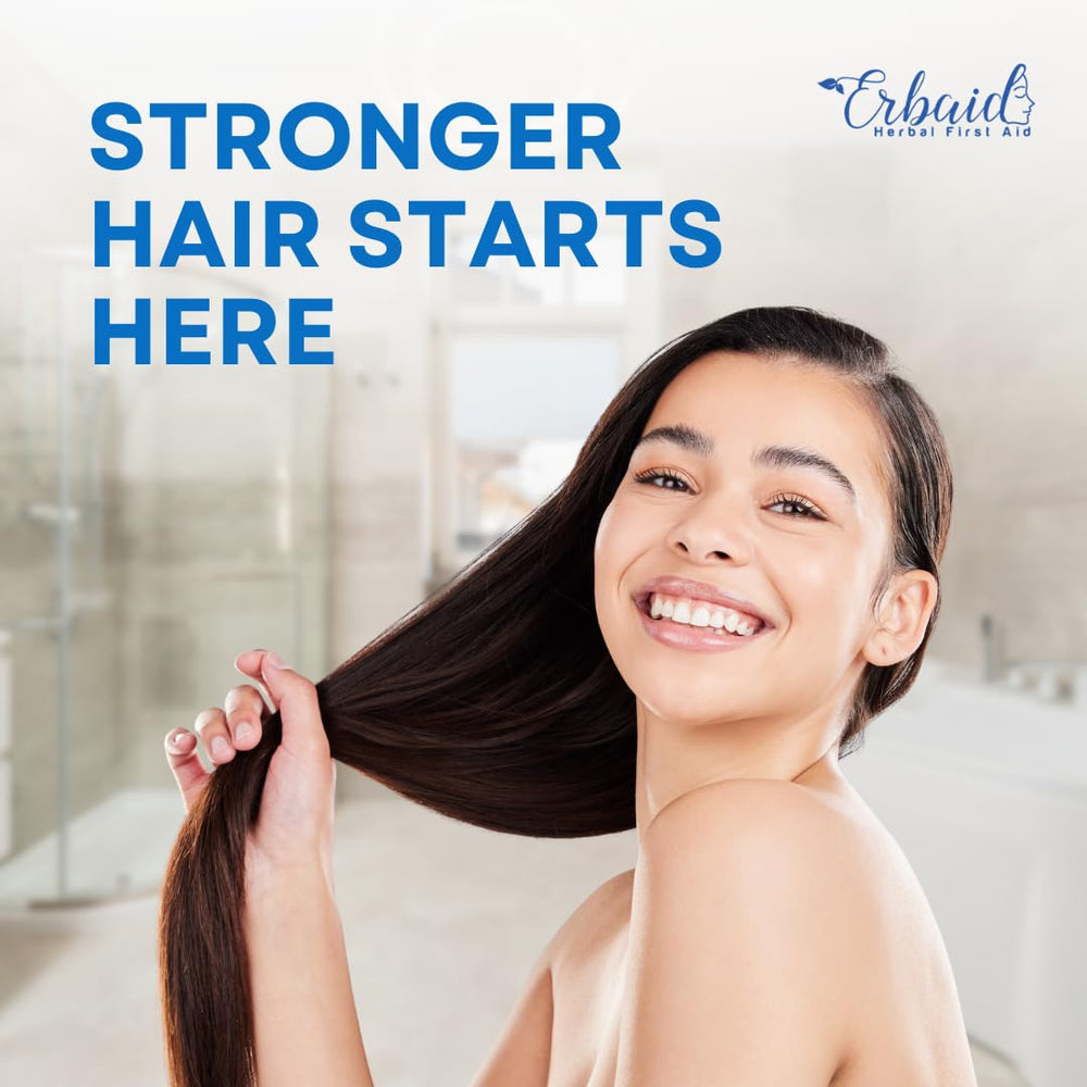 Erbaid natural ingredients arrangement showing botanicals and soothing benefit