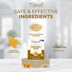 Erbaid ingredients bowl with cactus honey and oats showing natural formulation benefit