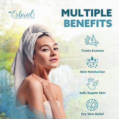 Erbaid lather on hand demonstrating rich foam and softening benefit