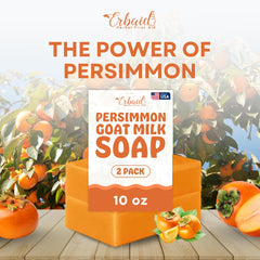 Erbaid persimmon soap close up texture highlighting creamy goat milk lather