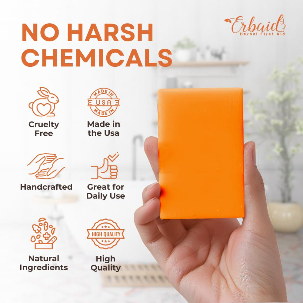 Erbaid persimmon soap washing feet to remove odor and refresh skin