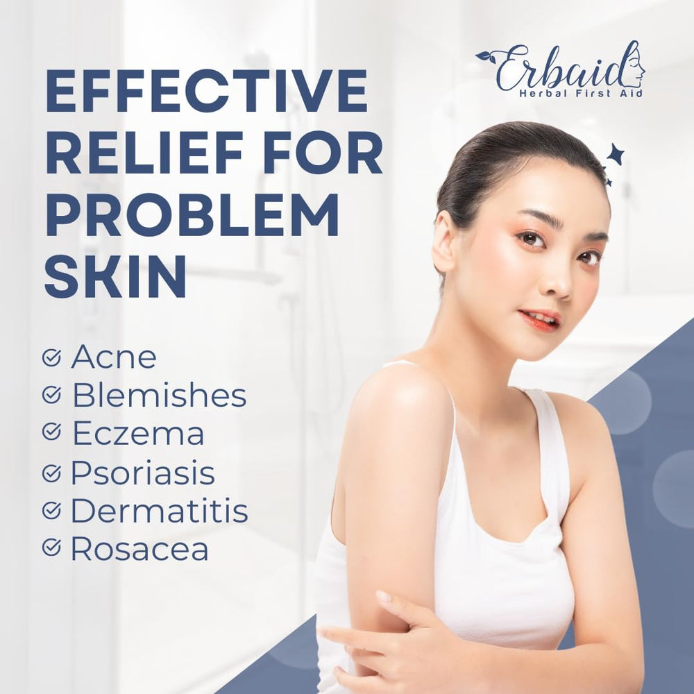 Erbaid side label close-up showing zinc pyrithione ingredient and benefits