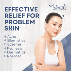 Erbaid side label close-up showing zinc pyrithione ingredient and benefits