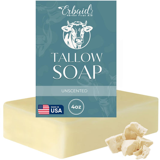 Erbaid tallow bar front packaging showing clean label and benefit