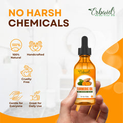 Erbaid person applying turmeric serum to cheek for even tone
