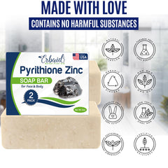 erbaid zinc soap bar on dish with packaging showing travel-ready convenience
