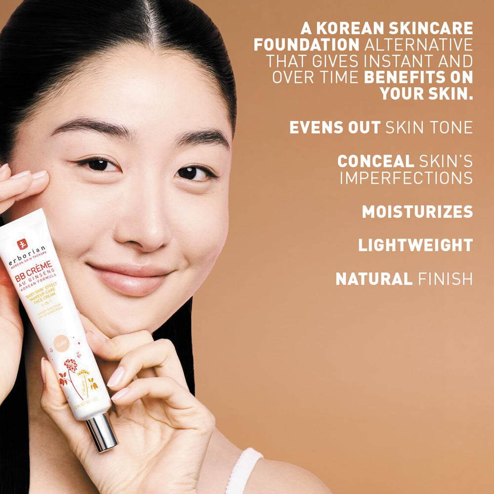 Erborian BB Cream Clair swatches on forearm illustrating buildable coverage and shade match