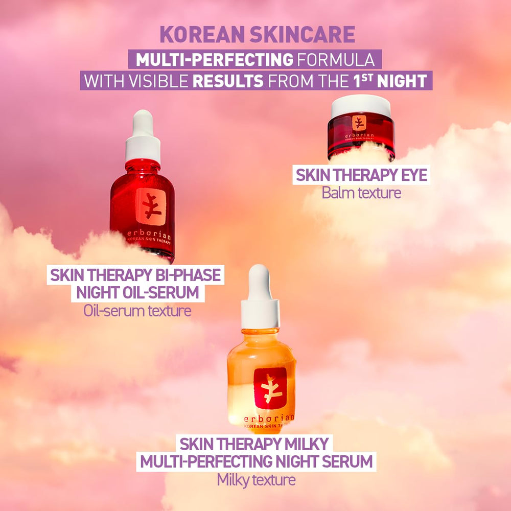 Erborian placed on vanity in a nighttime routine setting conveying lifestyle benefit