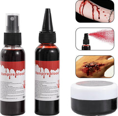 ErkangNest Halloween makeup station showing kit in use for quick application