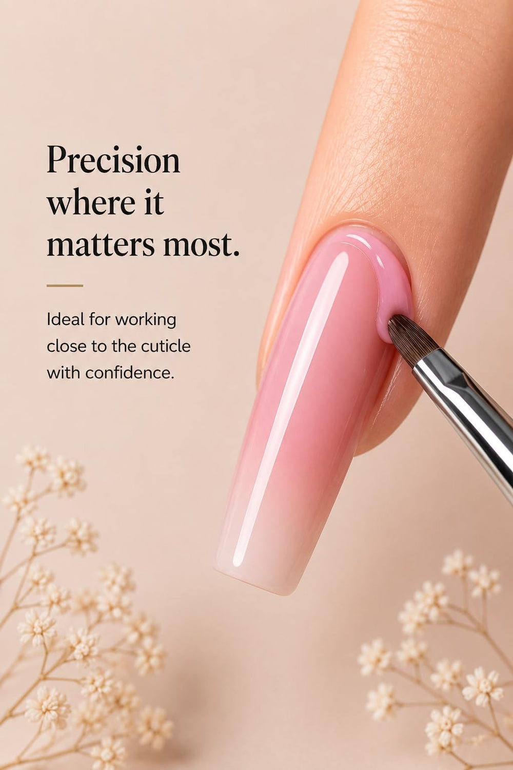 Erma brush bristle close-up showing dense nylon hairs for smooth streak-free application