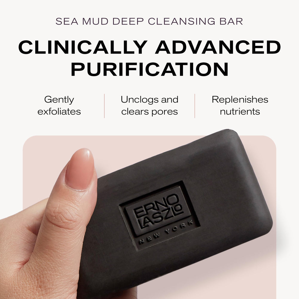 Erno Laszlo close-up of charcoal and mud texture highlighting exfoliation