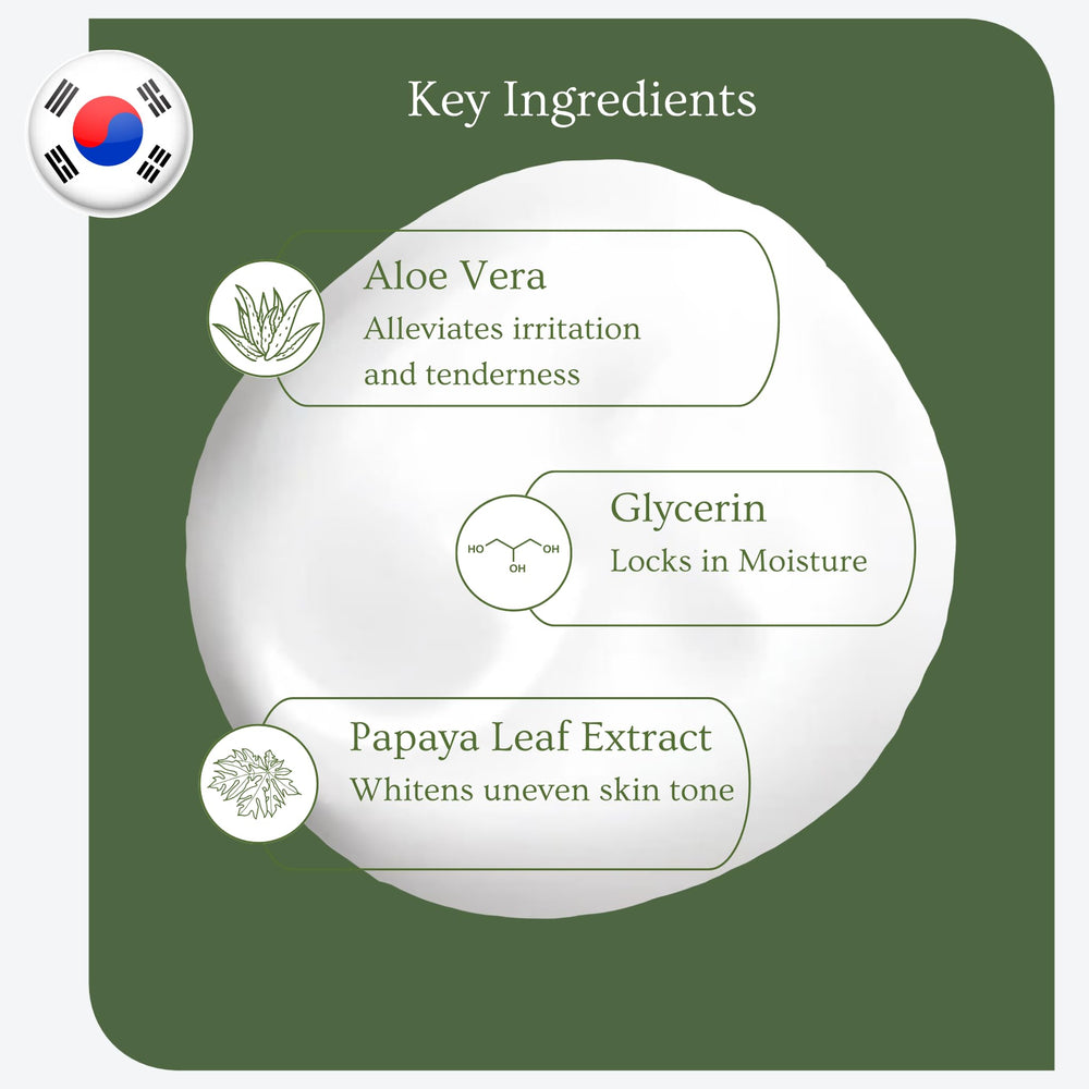 esfolio label detail emphasizing aloe ingredient and gentle formulation benefit