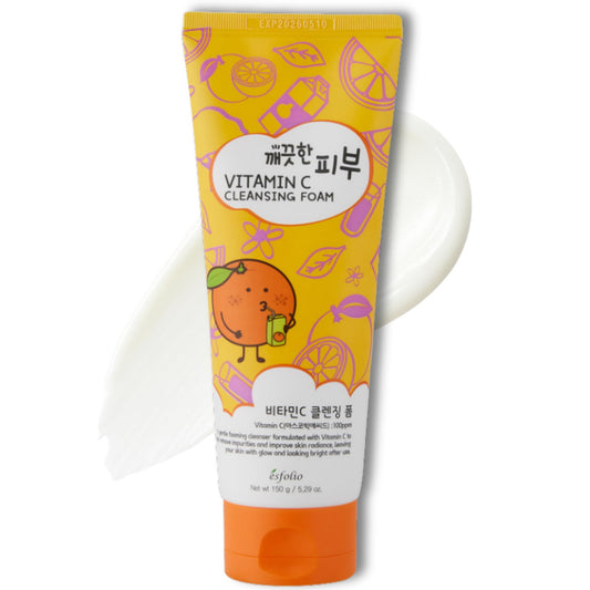 esfolio front packaging showing cleanser and benefits
