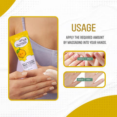 esfolio yuja cream beside common items to show 100ml size and portable benefit