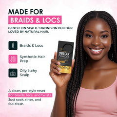 Esha pre-soaking synthetic hair to remove factory coatings and reduce itch