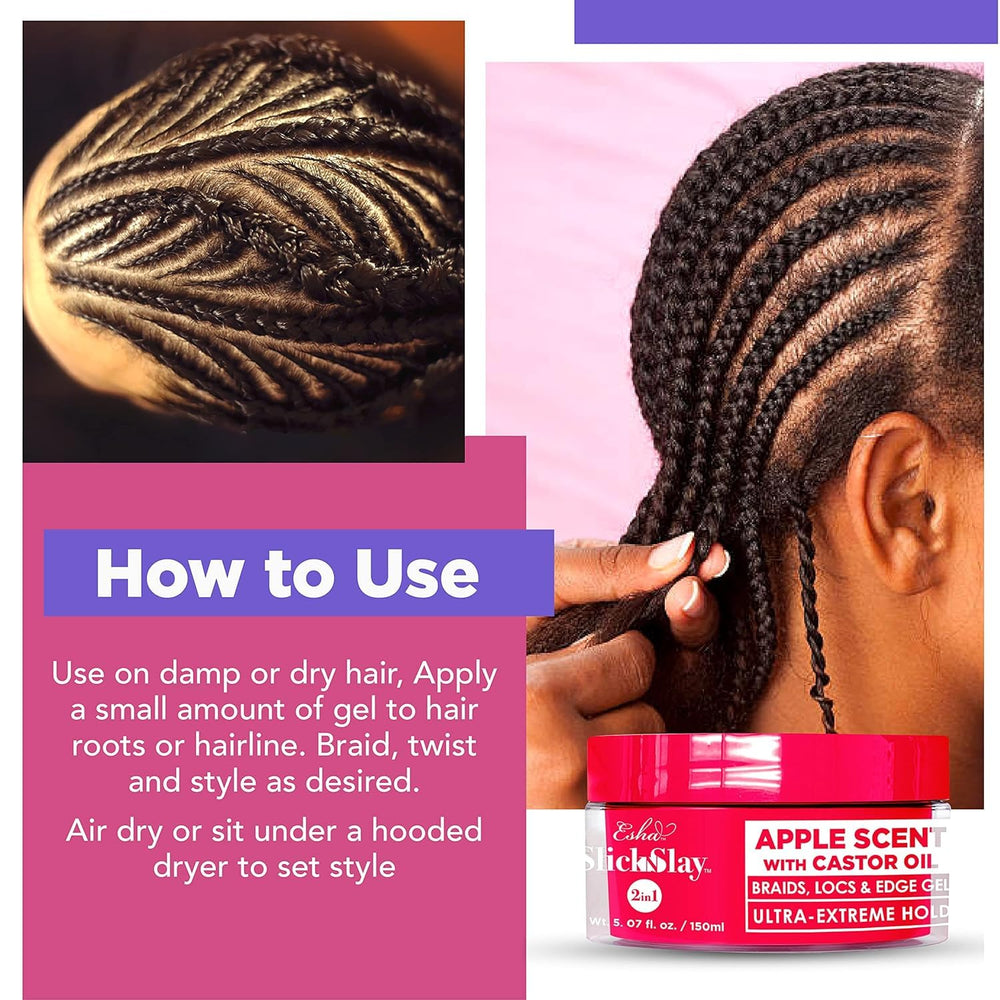 Esha Slick N Slay next to ruler showing 5 oz size for travel-friendly use