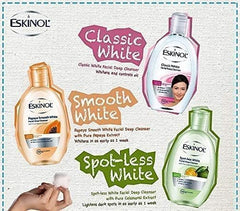 Eskinol cleanser dispensed on hand demonstrating texture and gentle cleansing benefit