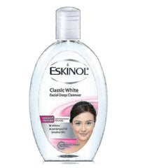 Eskinol front packaging showing 225mL bottle and clear label, easy identification benefit
