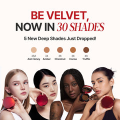 espoir cushion close-up texture revealing velvety finish and smooth coverage benefit