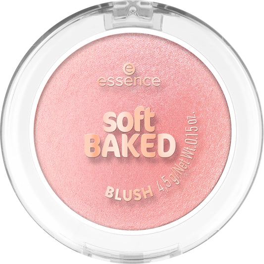 essence Soft Baked Blush compact front view shows sleek packaging and shade