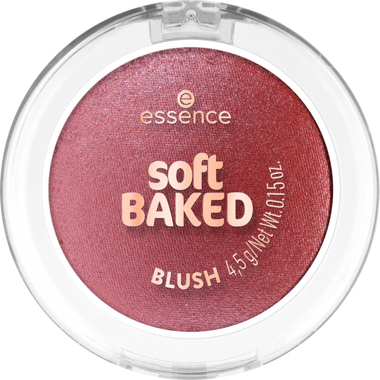 Essence Cosmetics front compact view of Soft Baked Blush Cocoa Glaze showing packaging and shade