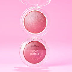 Essence Cosmetics application with brush showing easy blending and natural radiant payoff