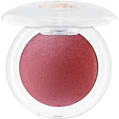 Essence Cosmetics close-up of baked blush pan texture highlighting silky blendable finish