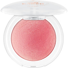 Essence Cosmetics close-up of baked blush texture highlighting silky finish