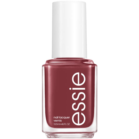 essie bottle front view showing dusty rose color and glossy finish benefit