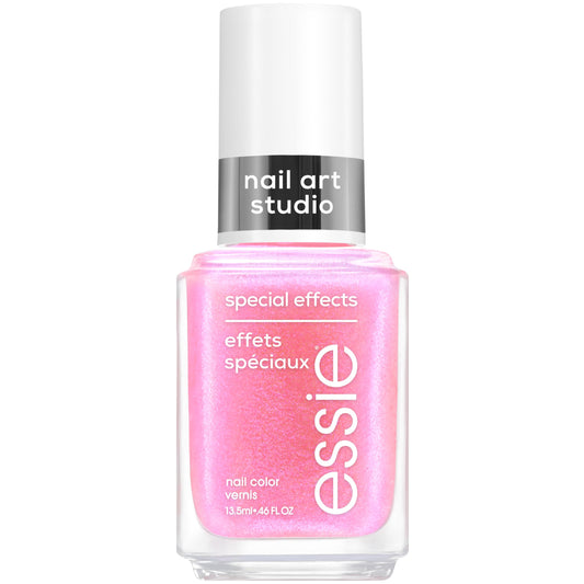 essie Astral Aura front bottle showing pink duochrome finish and brand clarity