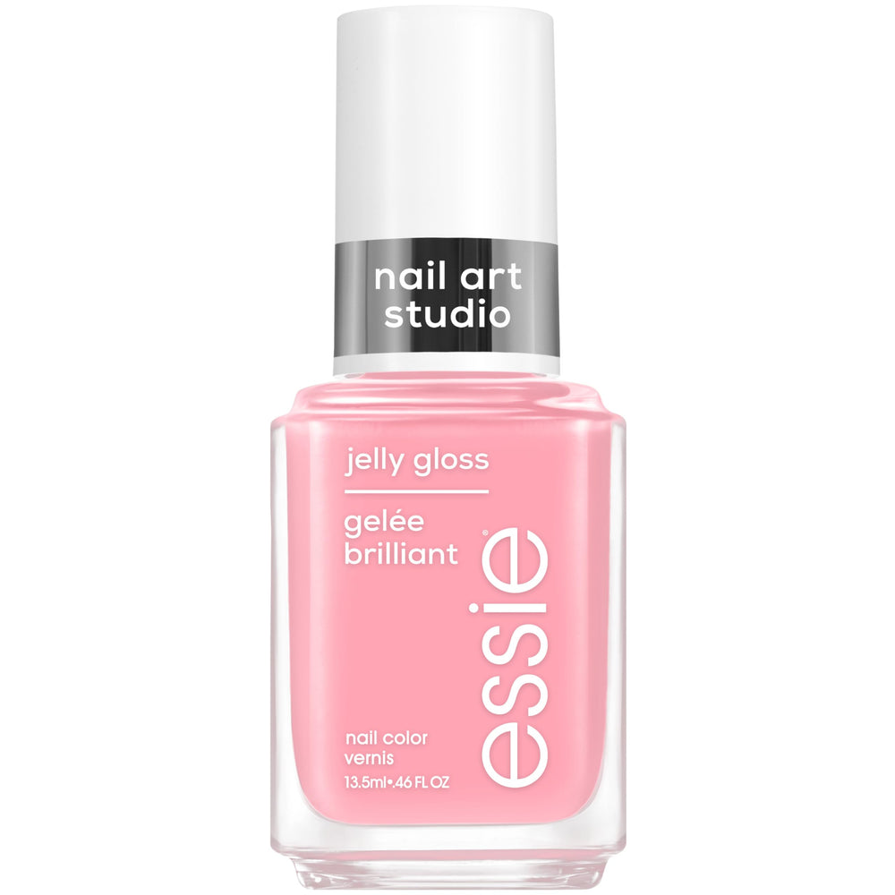 essie front bottle showing blush jelly shade and glossy finish benefit