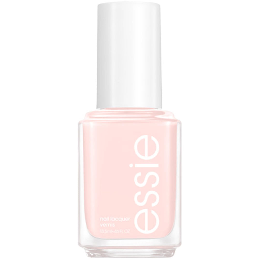 essie bottle front view showing pale pink shade and glossy finish
