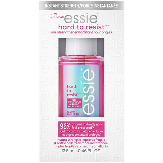 essie bottle front view showing compact strengthener and brand clarity benefit
