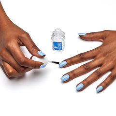 essie bottle next to color polishes illustrating multi-use compatibility
