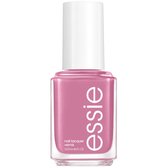 essie bottle front view showing glossy purple shade and benefit of salon finish
