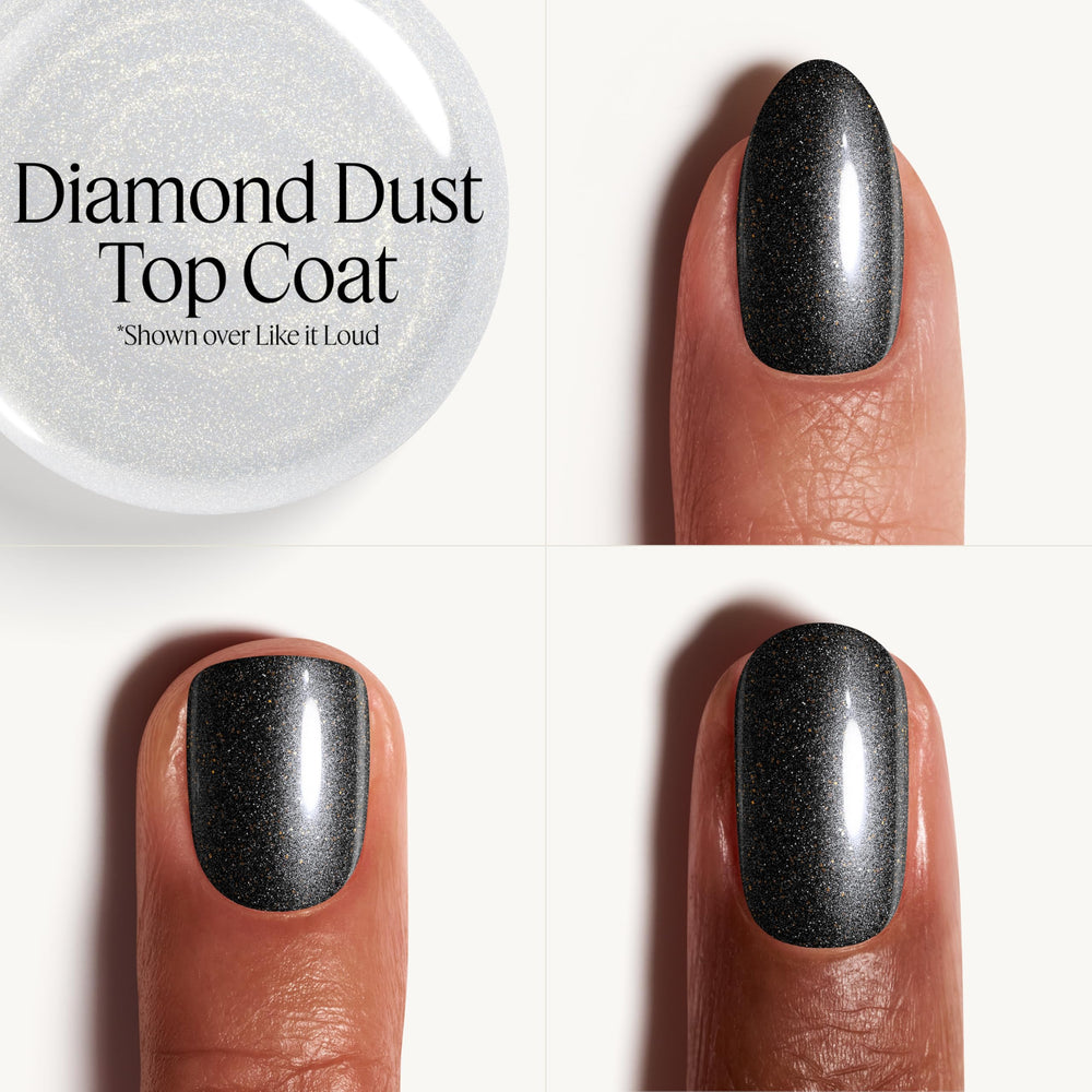 essie top coat next to Gel by essie polish showing system pairing benefit