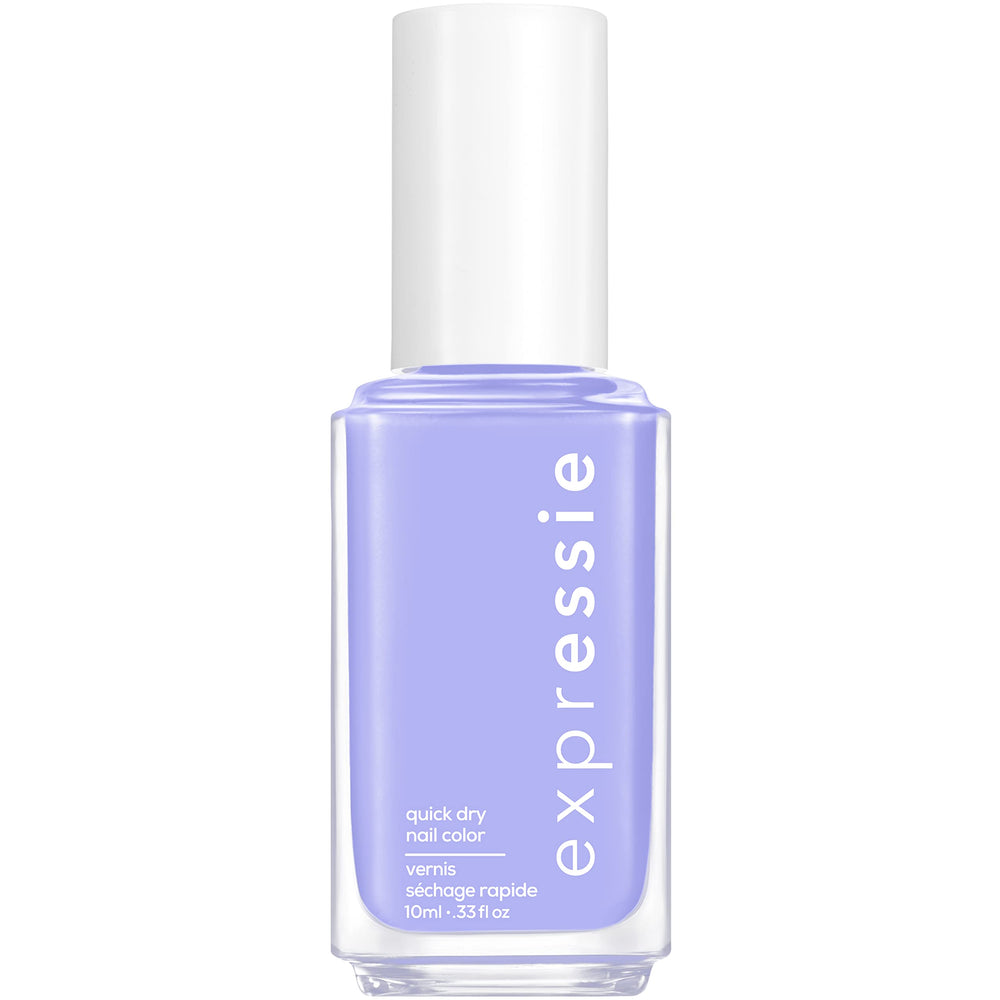 essie bottle front view showing bright lilac shade and quick-dry benefit