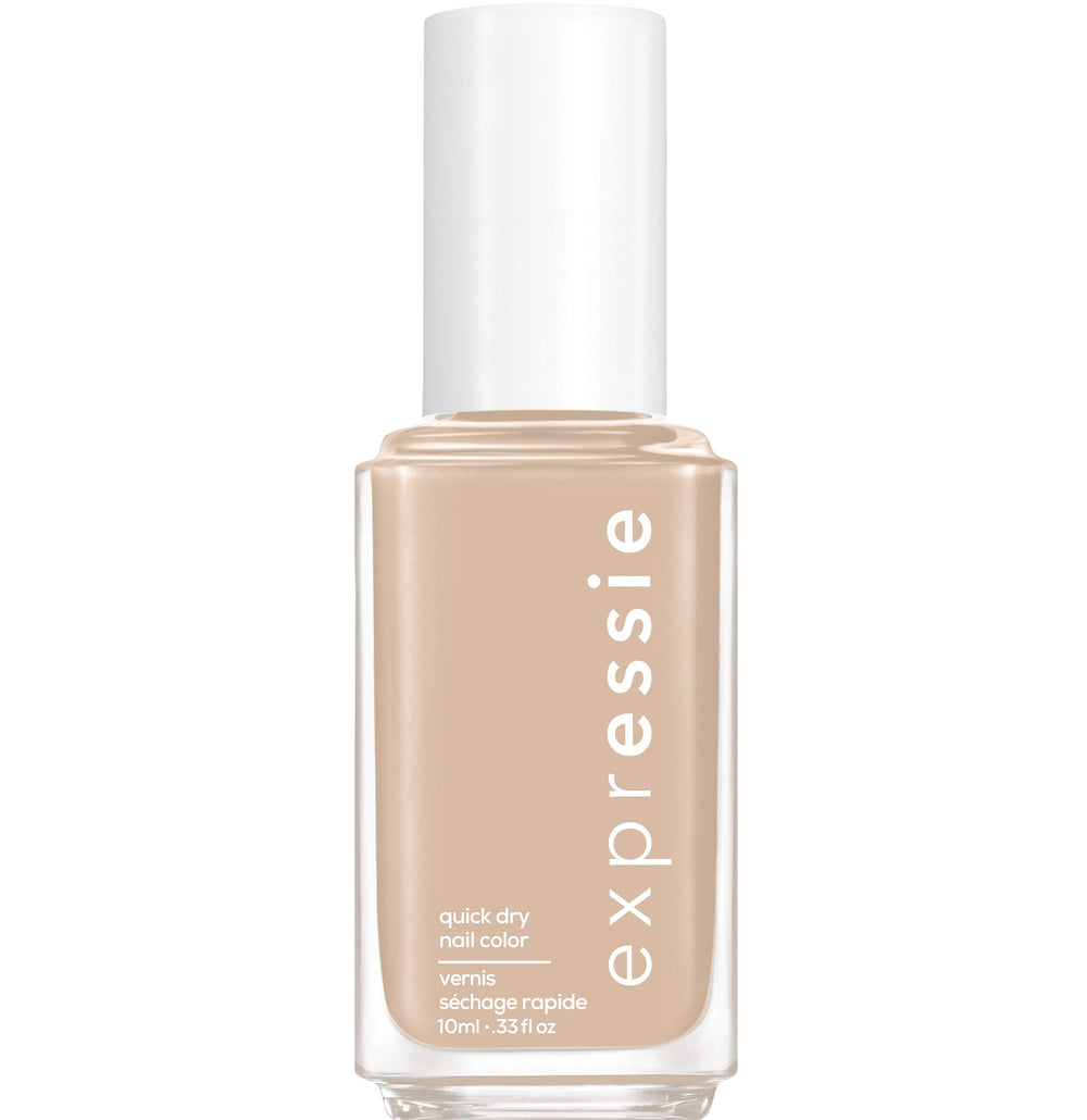essie front bottle showing Millennium Momentum beige, quick application benefit