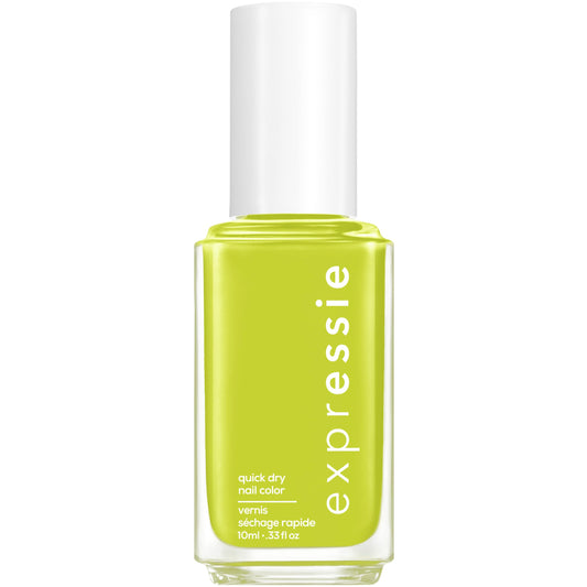 essie front bottle showing lime green polish and compact size for quick touch-ups