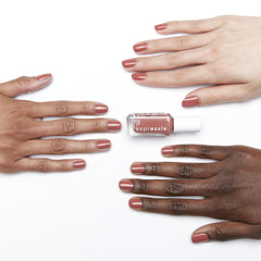 essie polish swatch on skin highlighting true nude-pink color payoff