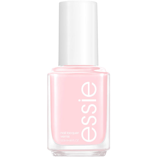 essie Fiji bottle front view showing glossy pastel pink and clear brand label for confident color choice