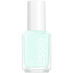 essie bottle front view showing mint green polish and glossy benefit