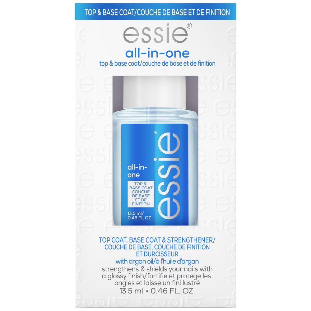 essie front bottle showing clear gloss finish and fast shine