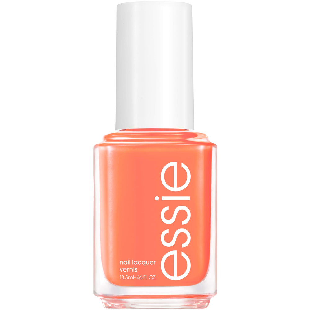 essie bottle front packaging vibrant tangerine showing brand and bold color benefit