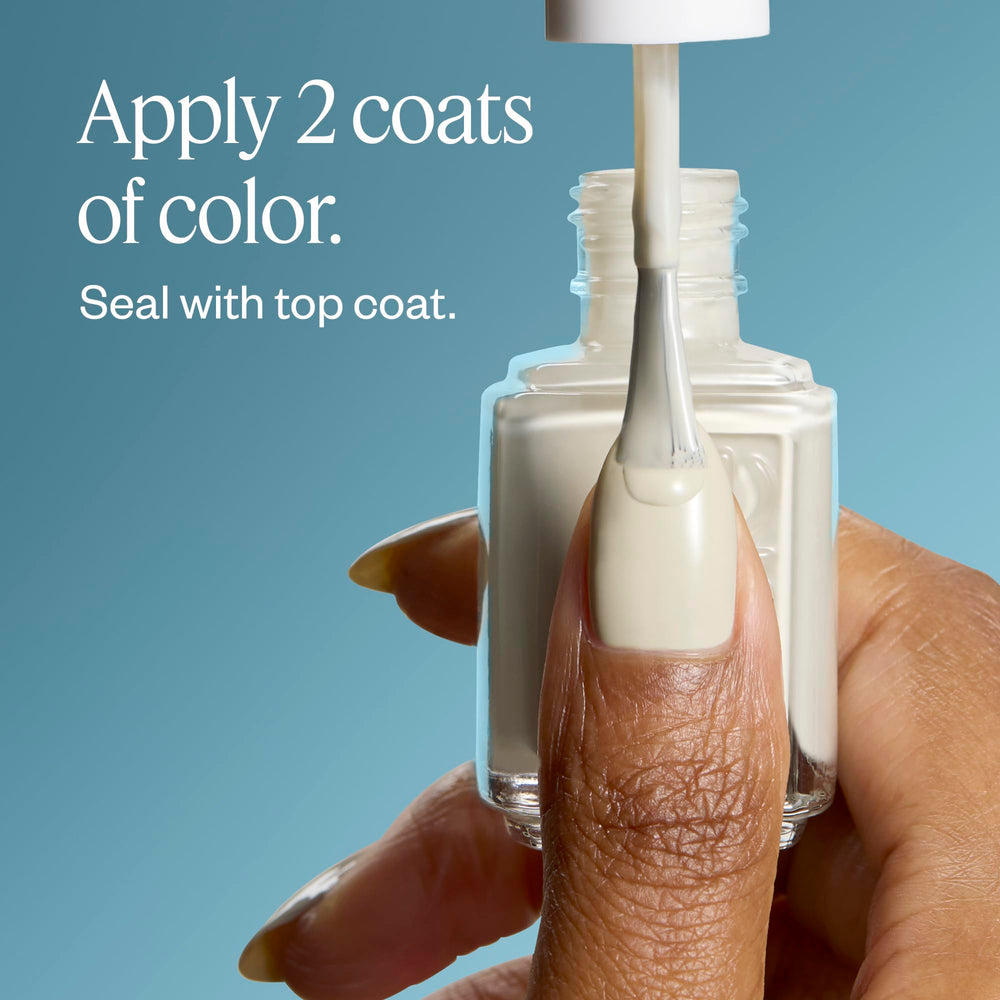 essie back label ingredients view showing vegan, 8-free reassurance