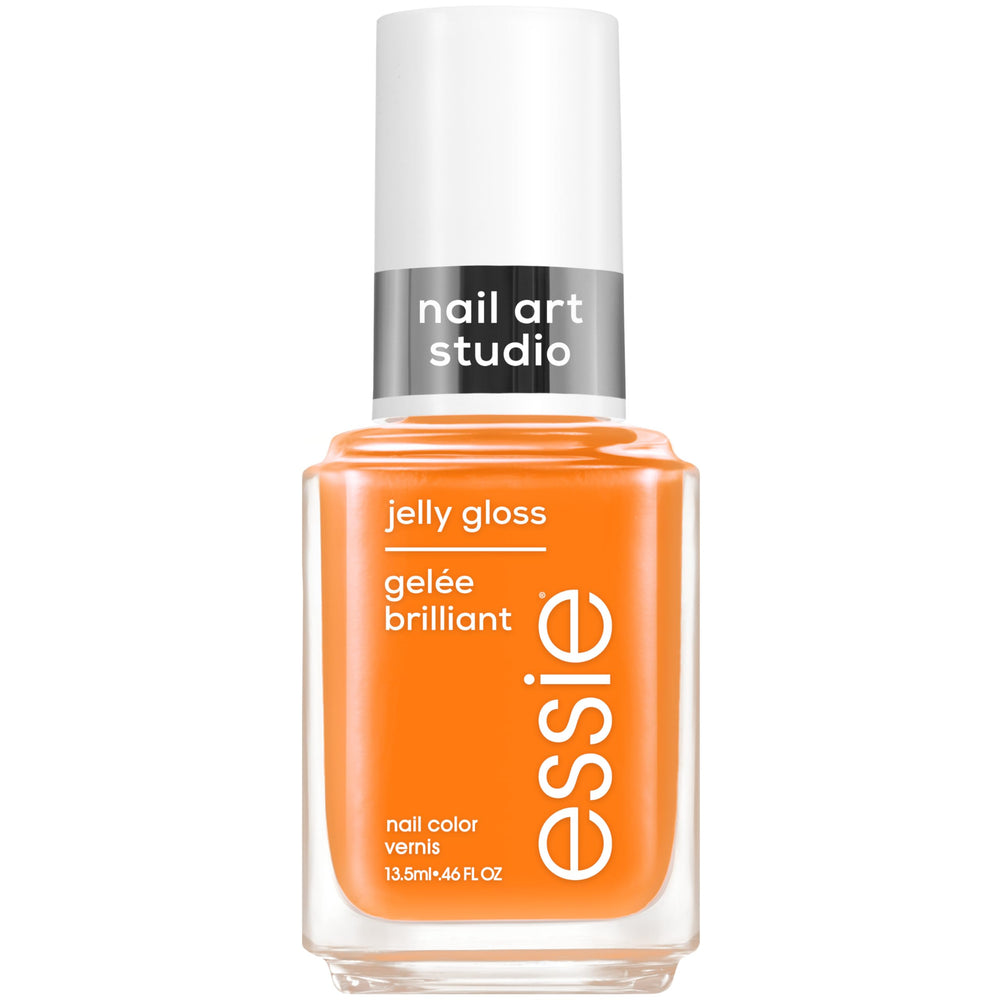essie front bottle showing apricot jelly color and glossy finish benefit