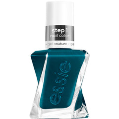 essie front packaging showing teal bottle and clear label, highlights professional finish